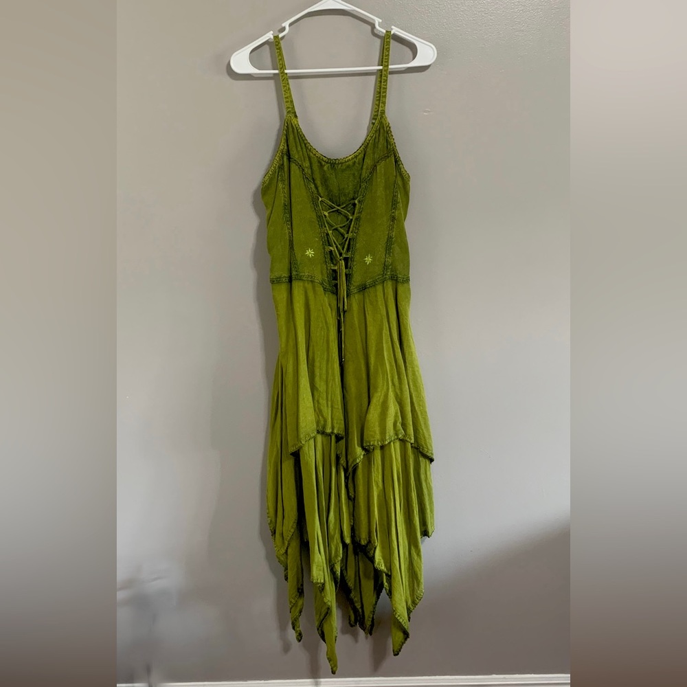 Vibrant green corset top dress